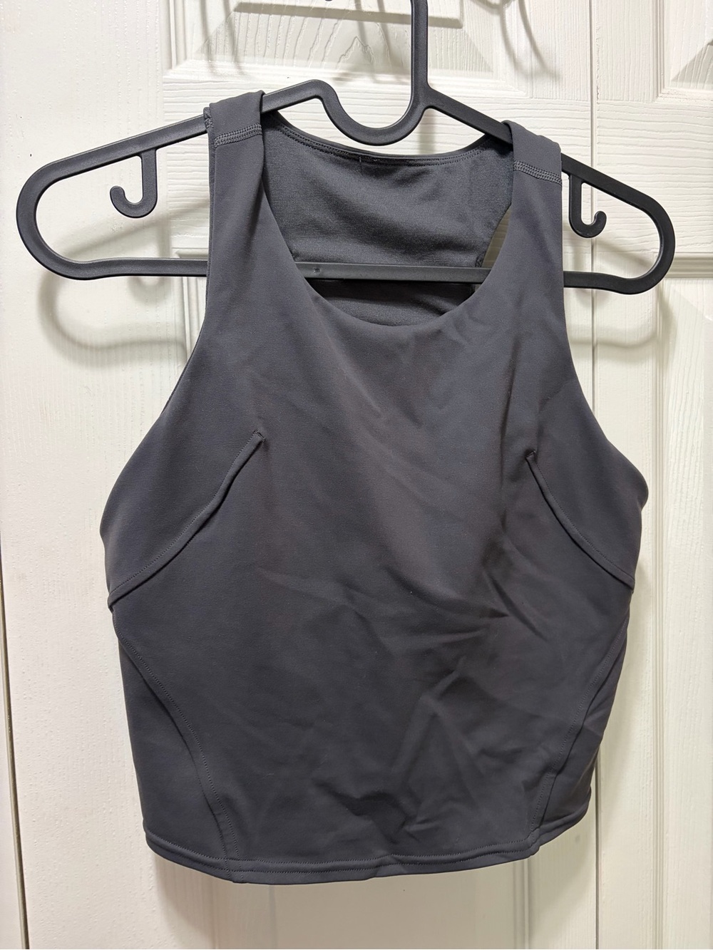 lululemon charcoal gray high-neck athletic crop tank